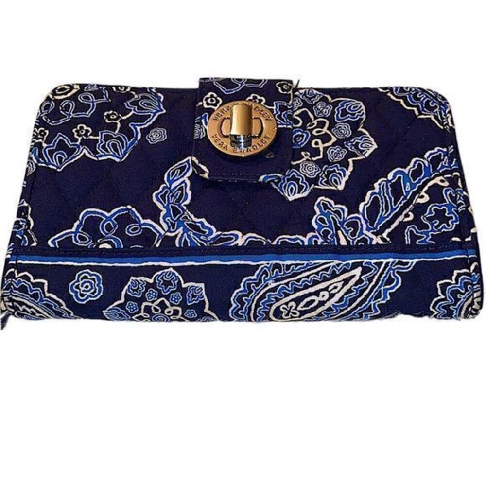 Vera Bradley Turnlock Wallet in Blue Bandana‎